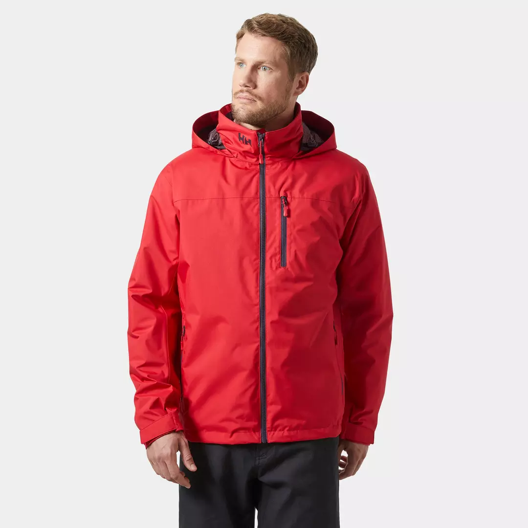 red hooded jacket from Helly Hansen