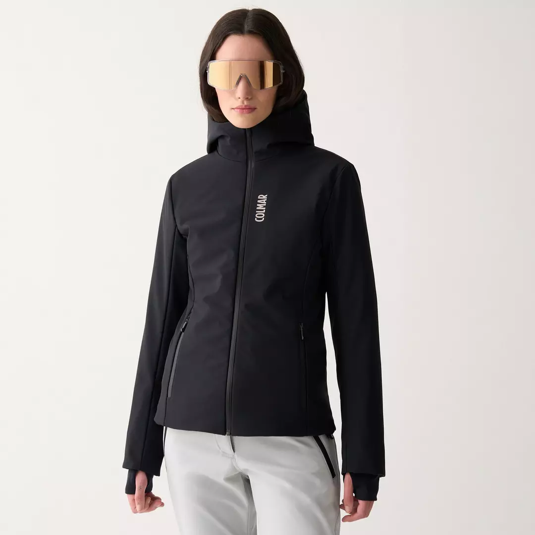black softshell jacket with a high collar from Colmar